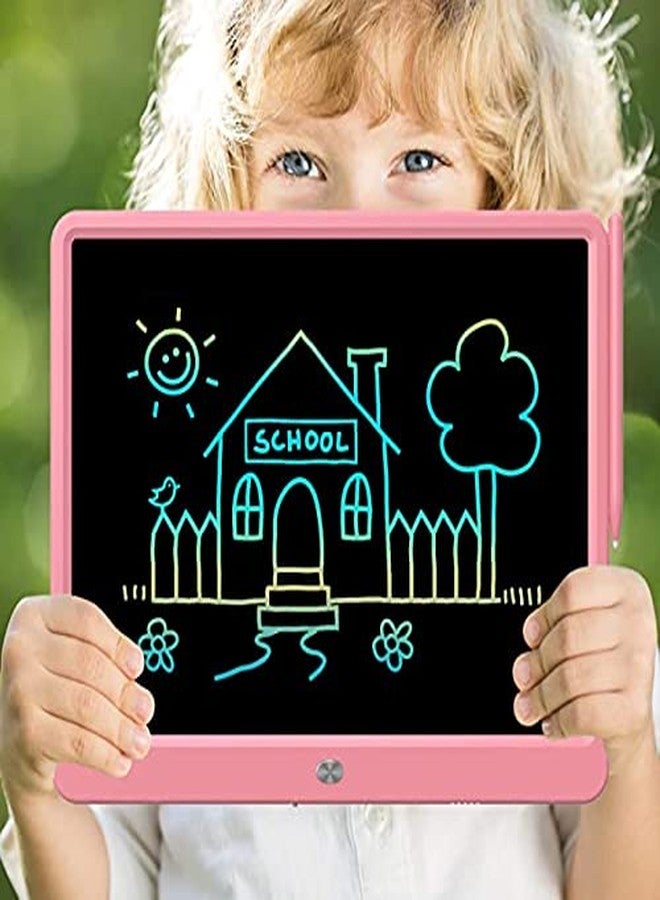 proffisy LCD Writing Tablet 15 Inches Colorful Screen Drawing Pad, E-Writing and Scribbler Boards for Kids, Electronic Educational Learning Toys for 3-12 Year Old Girls Pink, Colorful Screen - Image 2